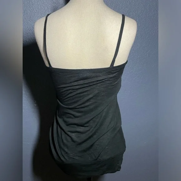 Cozy S&S Casual Lounge Wear Top-Straps Black sleeveless size medium blouse - Picture 5 of 10